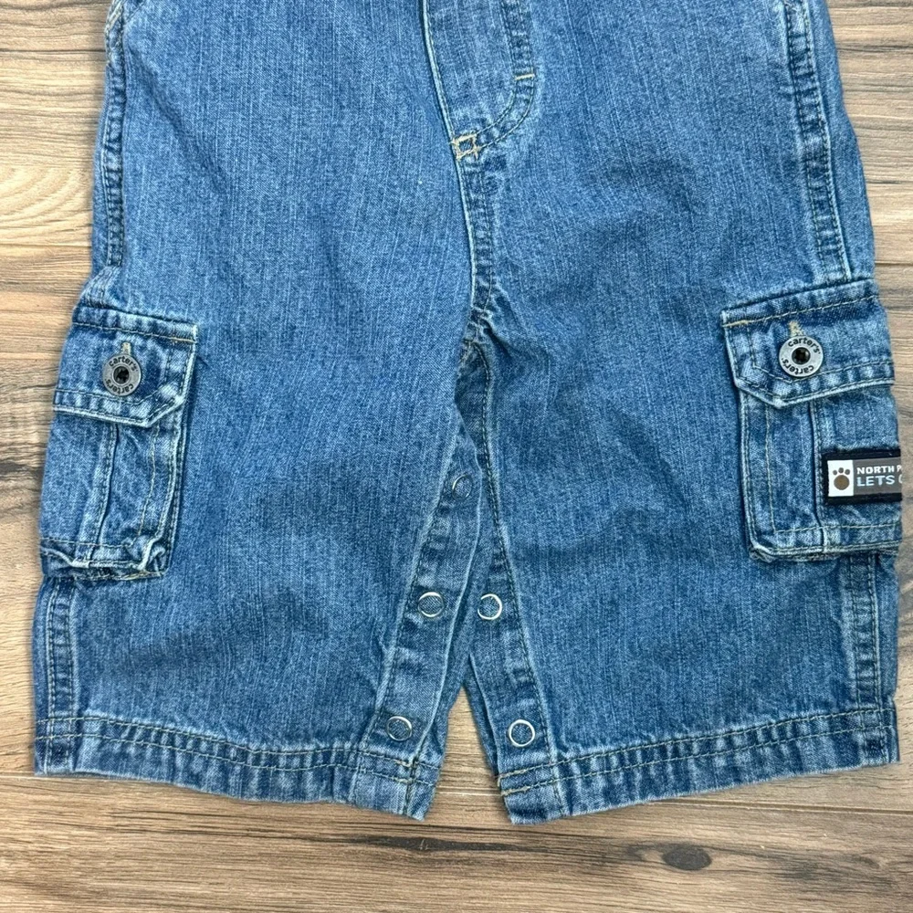 Carters Denim Blue Baby Toddler Overalls Size 9 Months